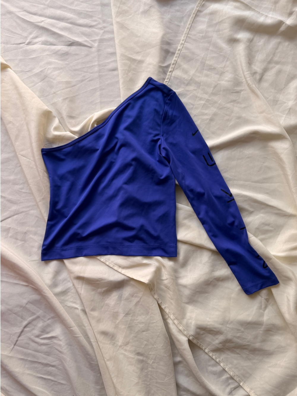 Nike Royal Blue One-Shoulder Long Sleeve Top